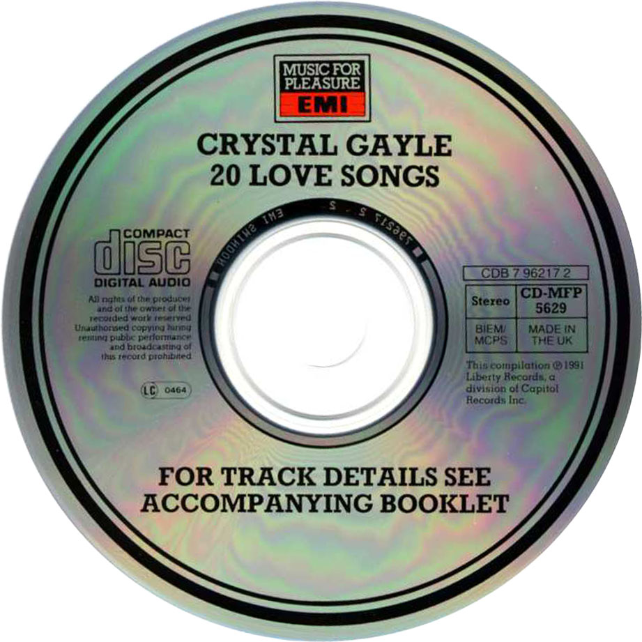 Cartula Cd de Crystal Gayle - 20 Love Songs
