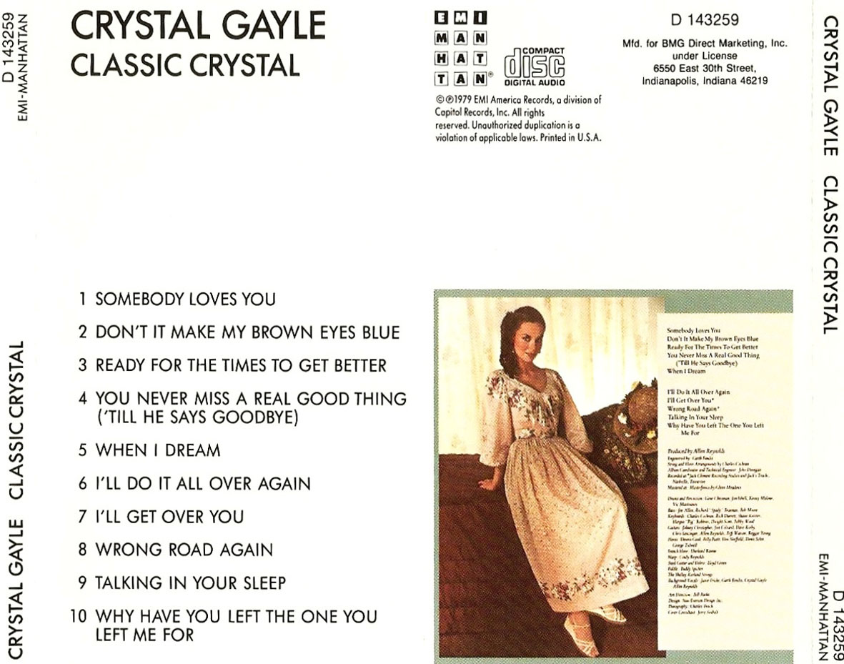 Cartula Trasera de Crystal Gayle - Classic Crystal