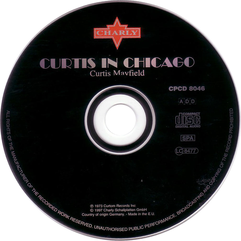 Cartula Cd de Curtis Mayfield - Curtis In Chicago