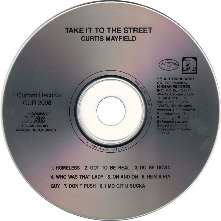 Cartula Cd de Curtis Mayfield - Take It To The Streets