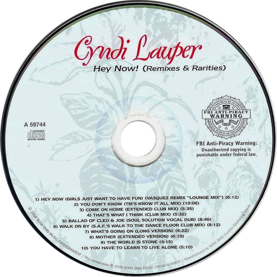 Cartula Cd de Cyndi Lauper - Hey Now! (Remixes & Rarieties)