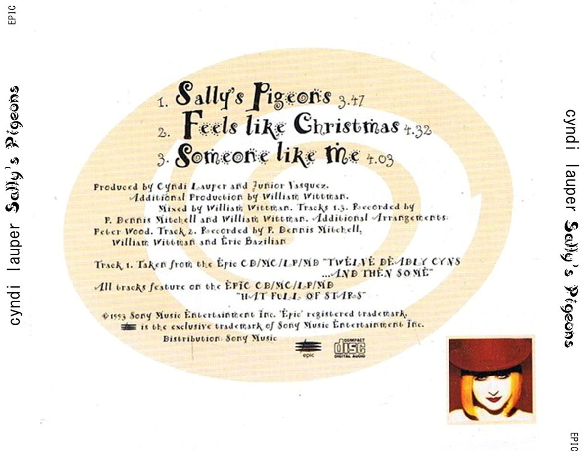 Cartula Trasera de Cyndi Lauper - Sally's Pigeons (Cd Single)