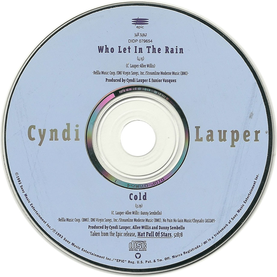 Cartula Cd de Cyndi Lauper - Who Let In The Rain (Cd Single)