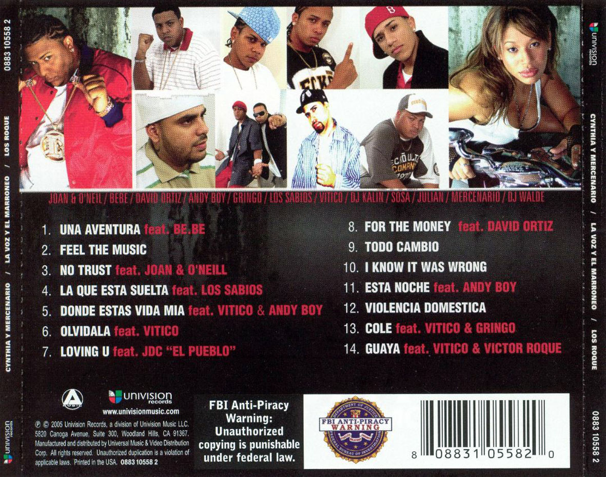 Cartula Trasera de Cynthia Roque & Dj Rafy Mercenario - La Voz Y El Marroneo: Los Roque