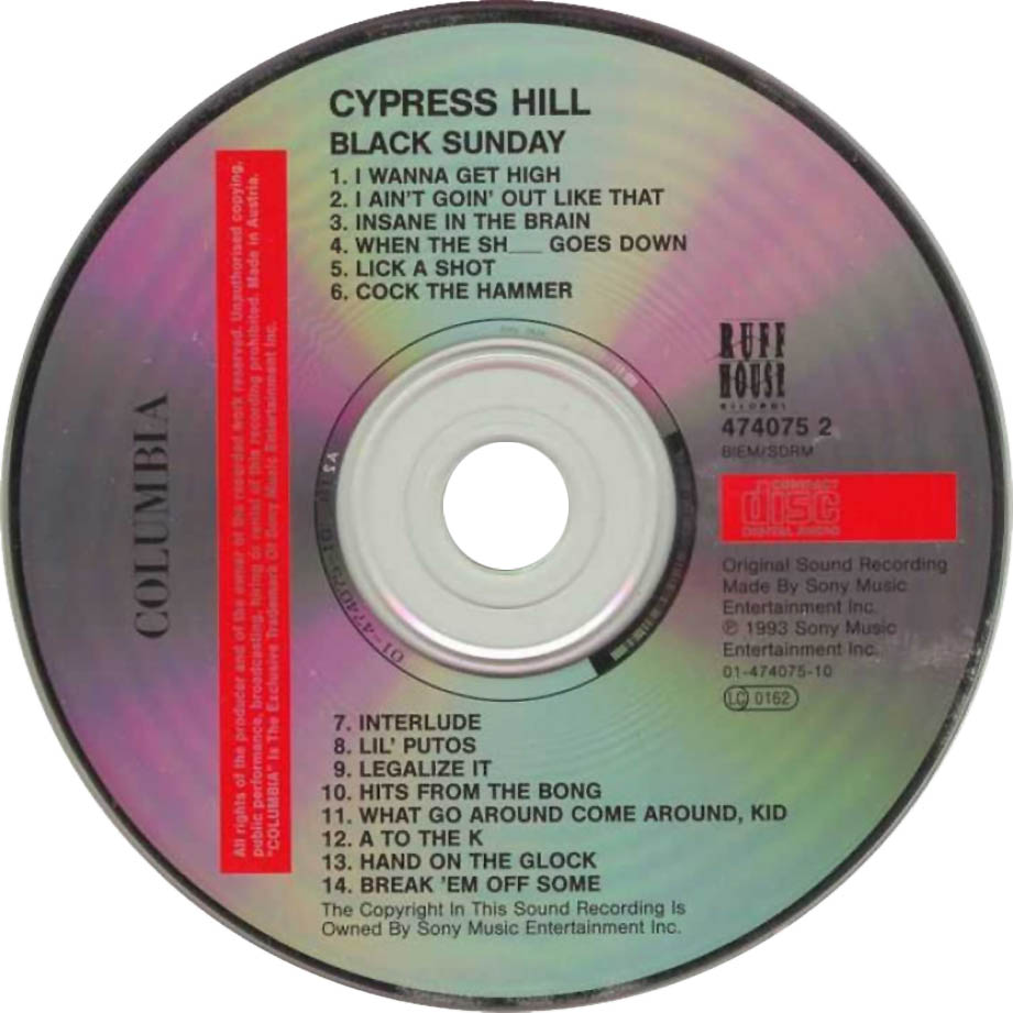 Cartula Cd de Cypress Hill - Black Sunday