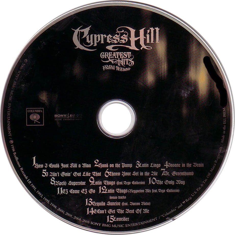 Cartula Cd de Cypress Hill - Greatest Hits From The Bong