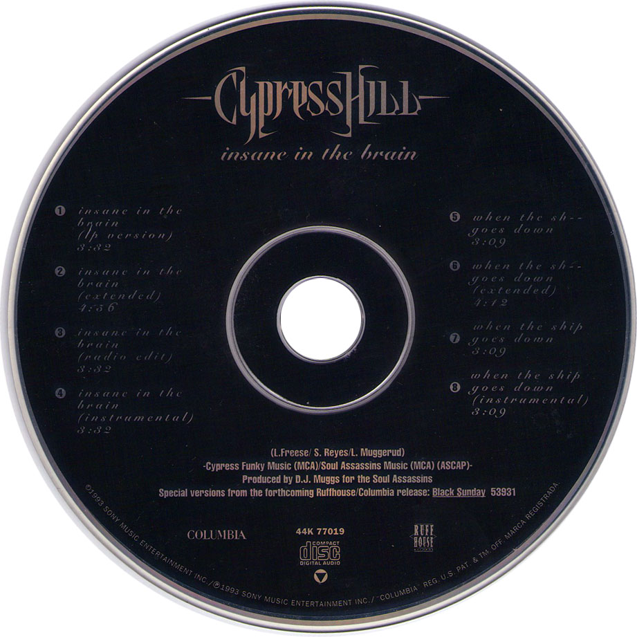Cartula Cd de Cypress Hill - Insane In The Brain Ep