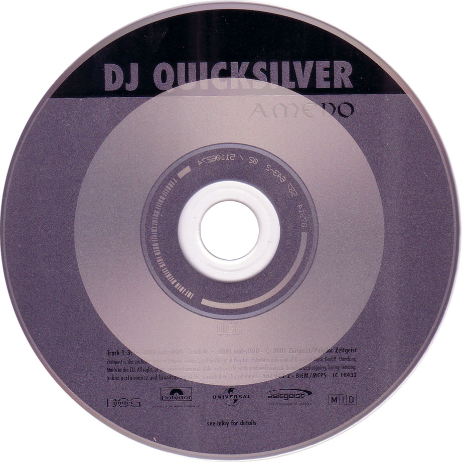 Cartula Cd de Dj Quicksilver - Ameno (Cd Single)