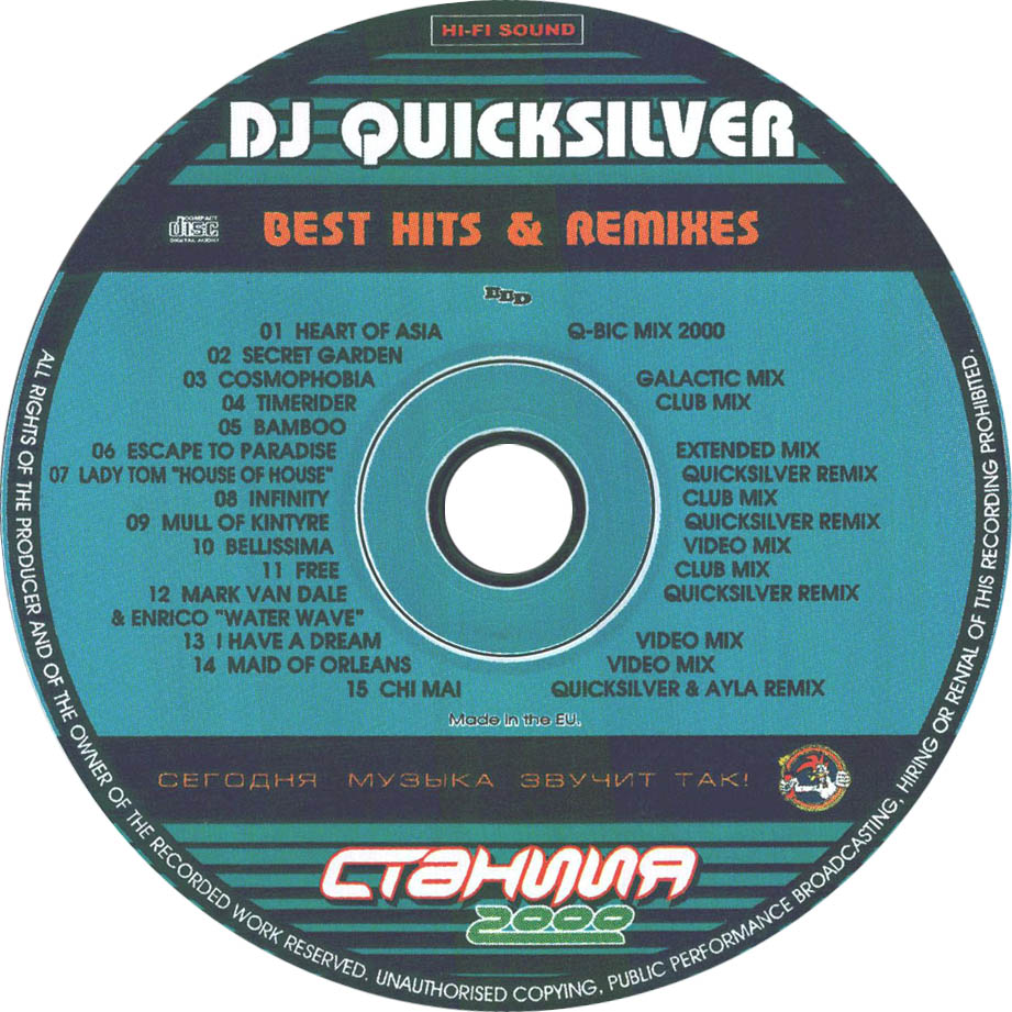 Cartula Cd de Dj Quicksilver - Best Hits & Remixes