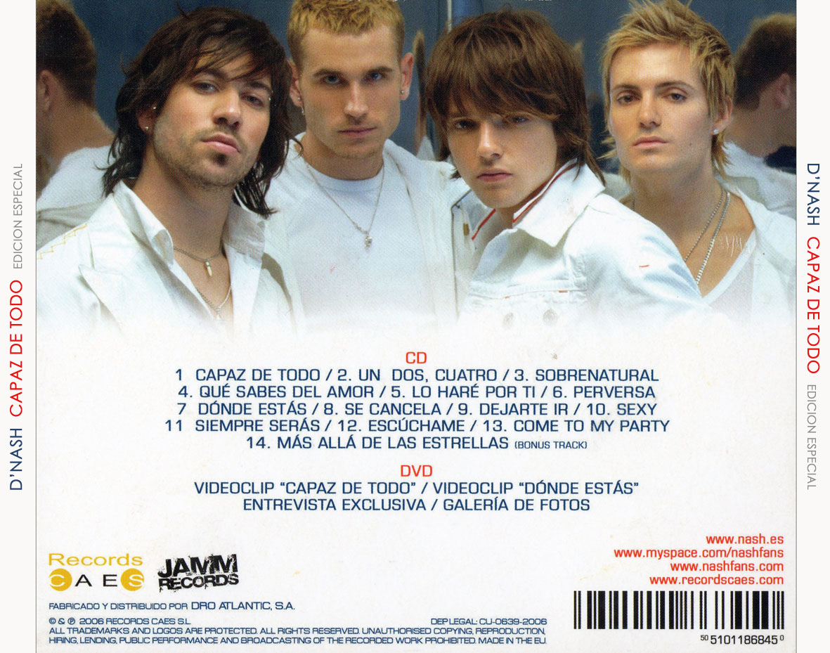 Caratula Trasera De D Nash Capaz De Todo Edicion Especial Portada