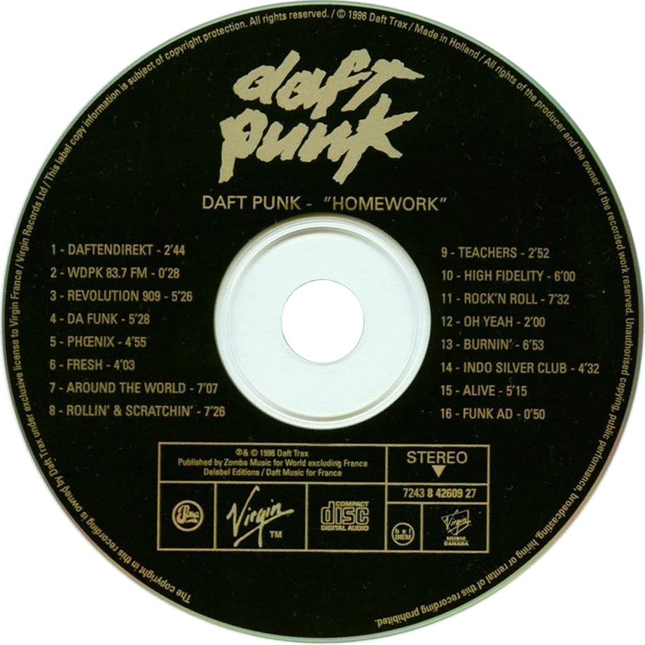 Cartula Cd de Daft Punk - Homework