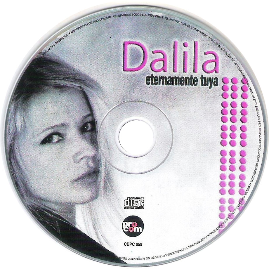 Cartula Cd de Dalila - Eternamente Tuya