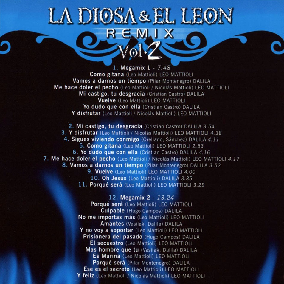 Cartula Interior Frontal de Dalila Y Leo Mattioli - La Diosa & El Leon Volumen 2