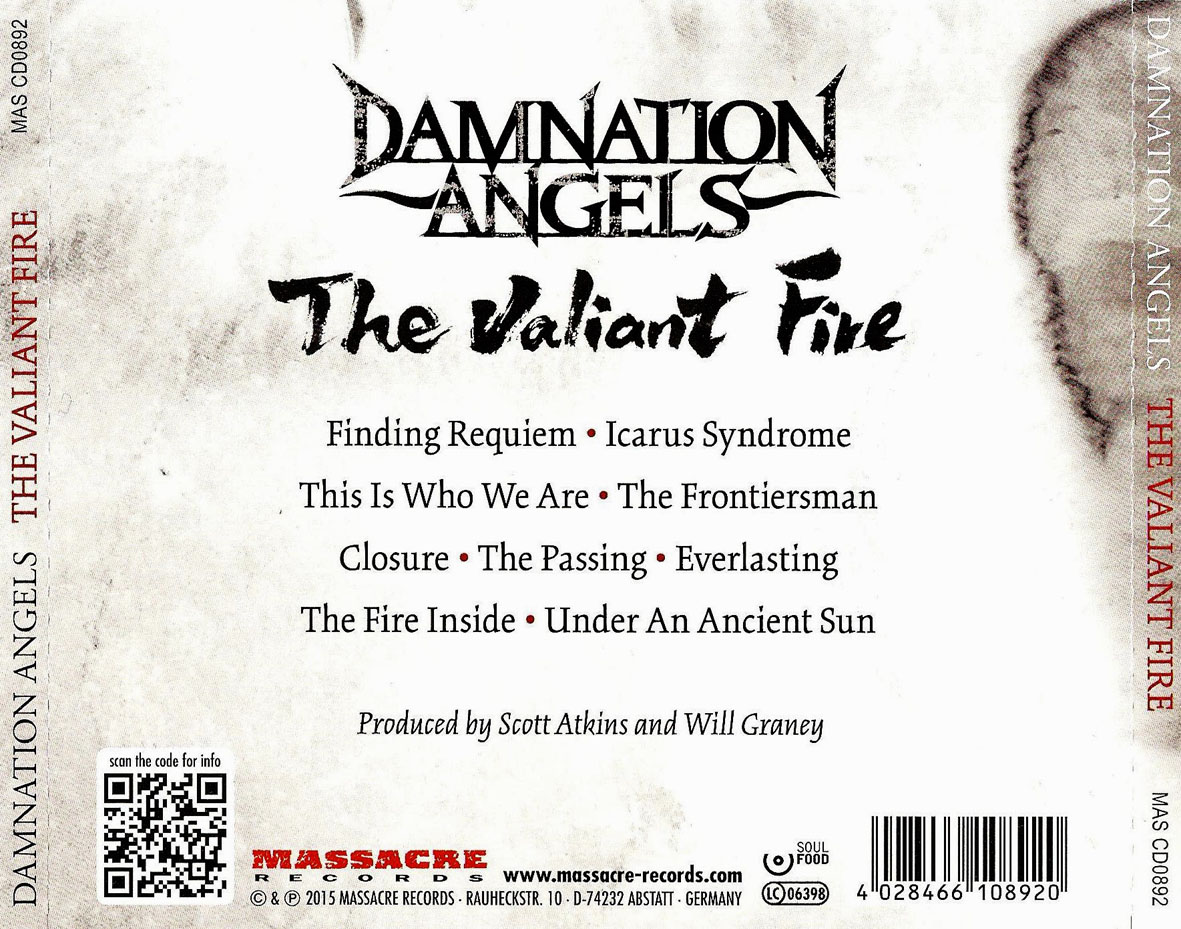 Cartula Trasera de Damnation Angels - The Valiant Fire
