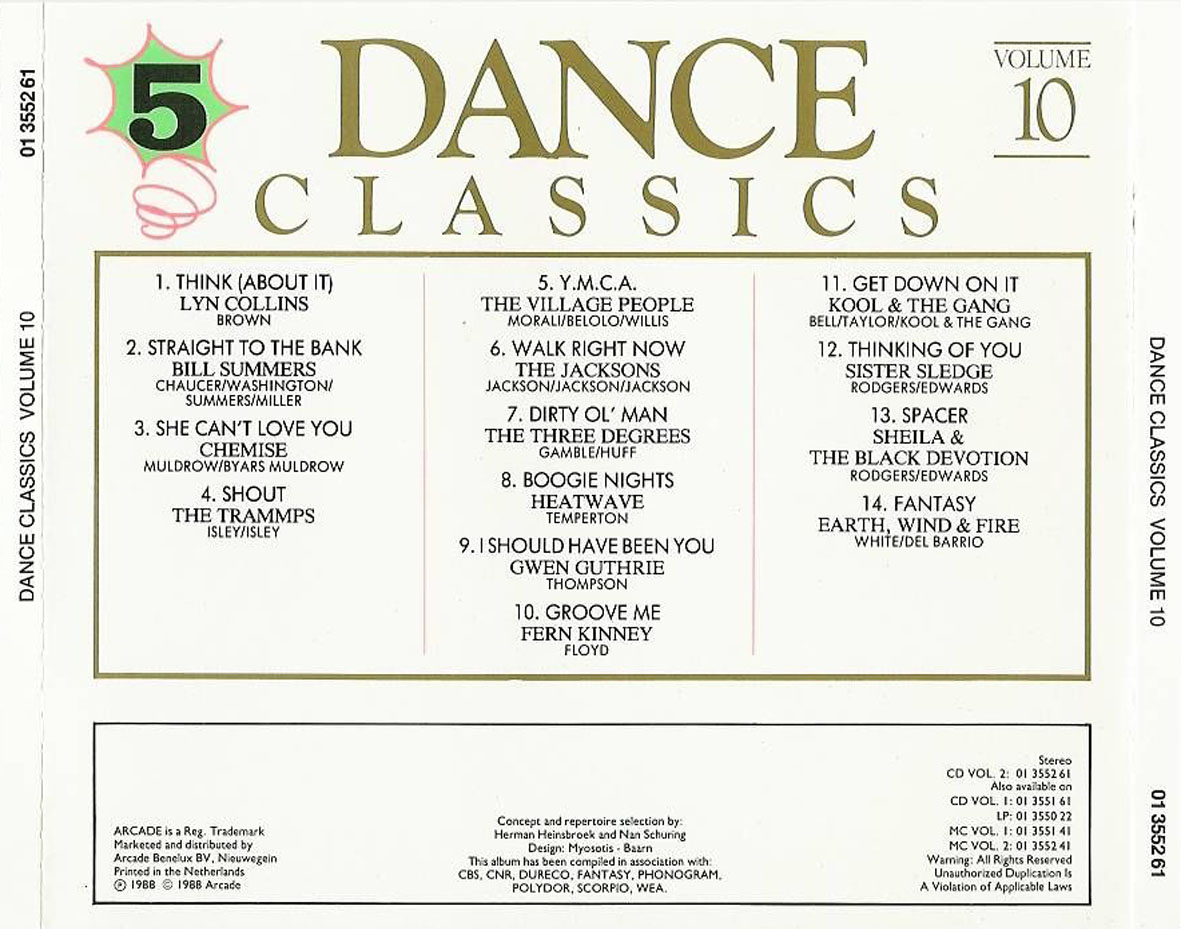 Cartula Trasera de Dance Classics Volume 10