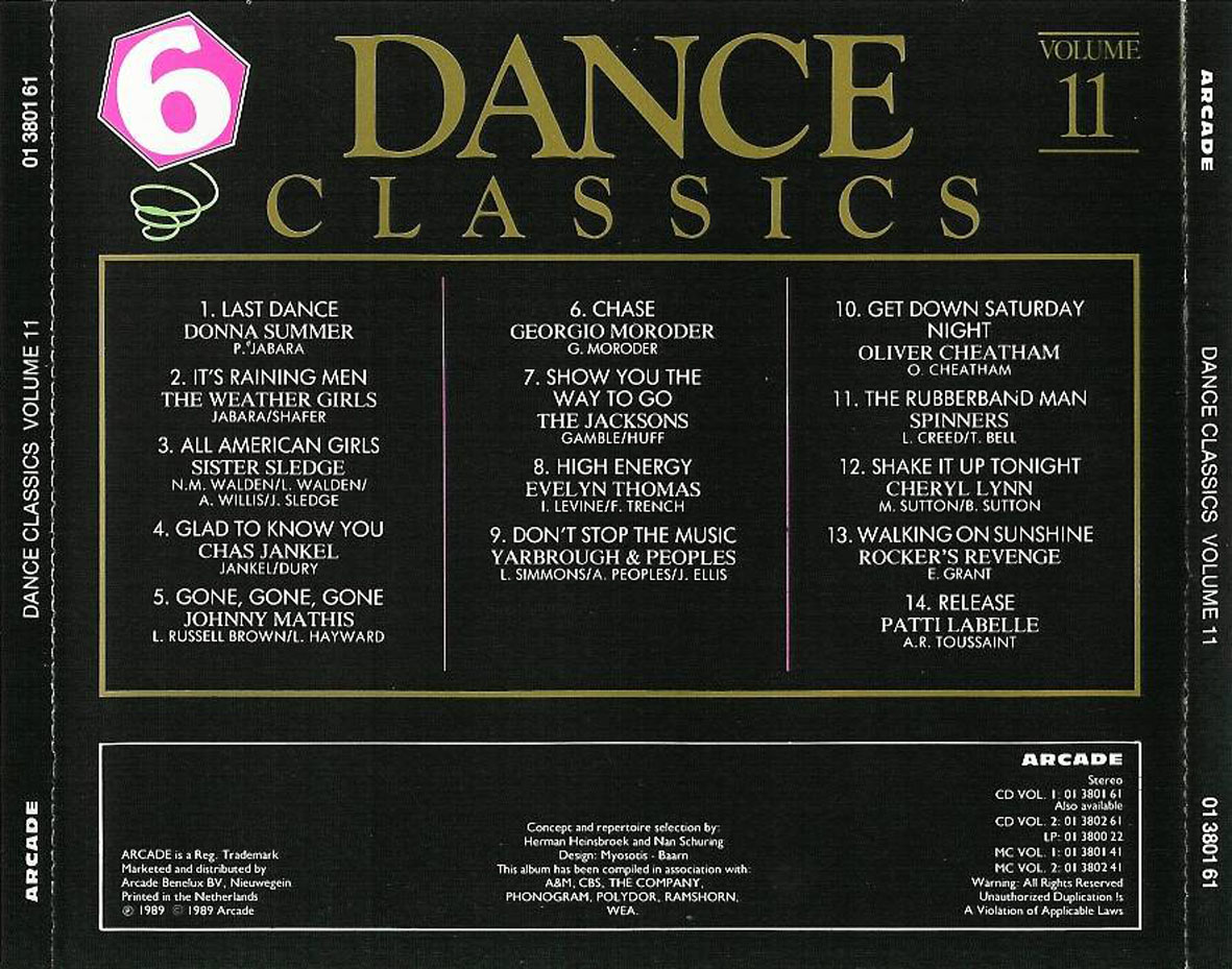 Cartula Trasera de Dance Classics Volume 11