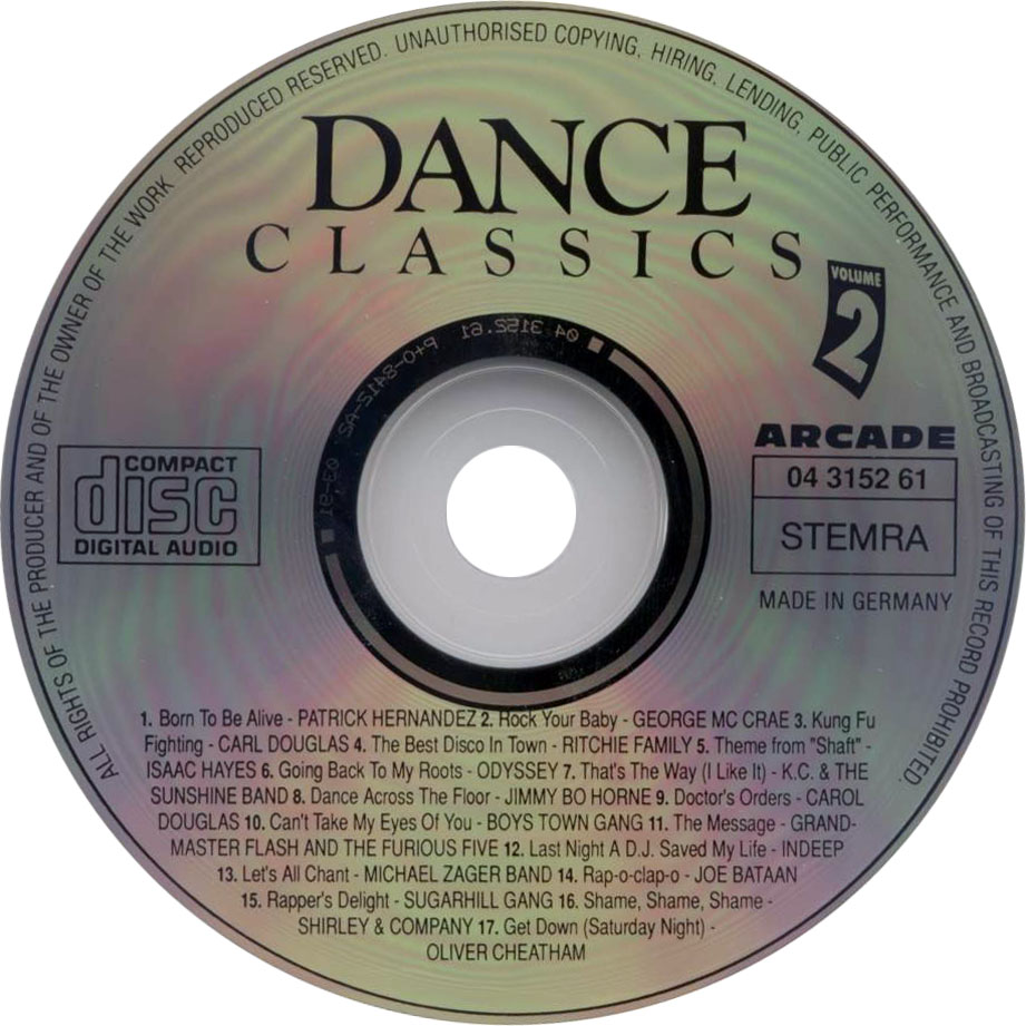Cartula Cd de Dance Classics Volume 2 (1991)
