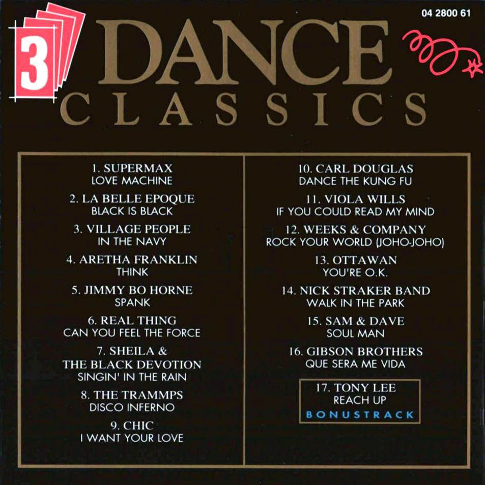 Cartula Interior Frontal de Dance Classics Volume 3