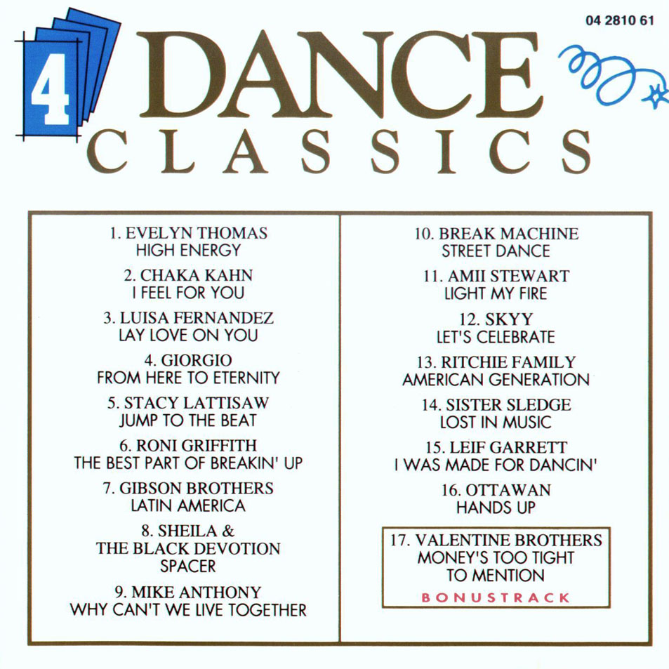 Cartula Interior Frontal de Dance Classics Volume 4