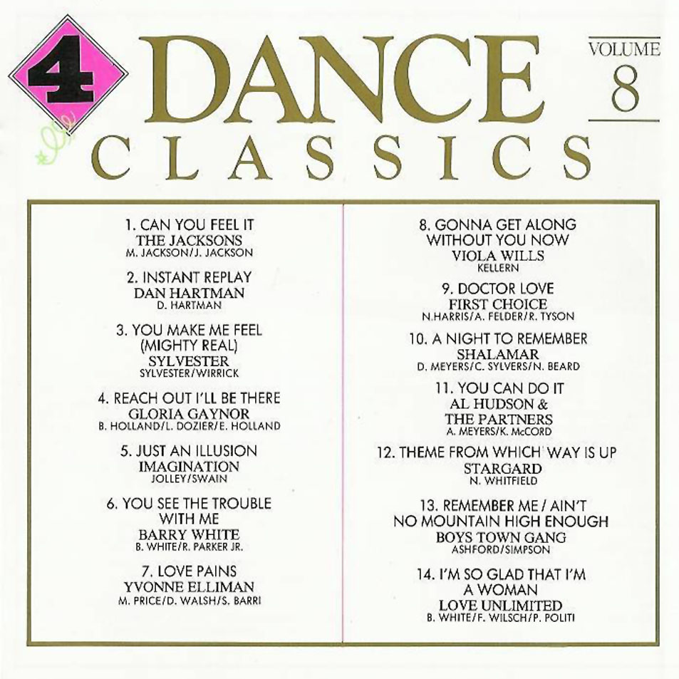 Cartula Interior Frontal de Dance Classics Volume 8