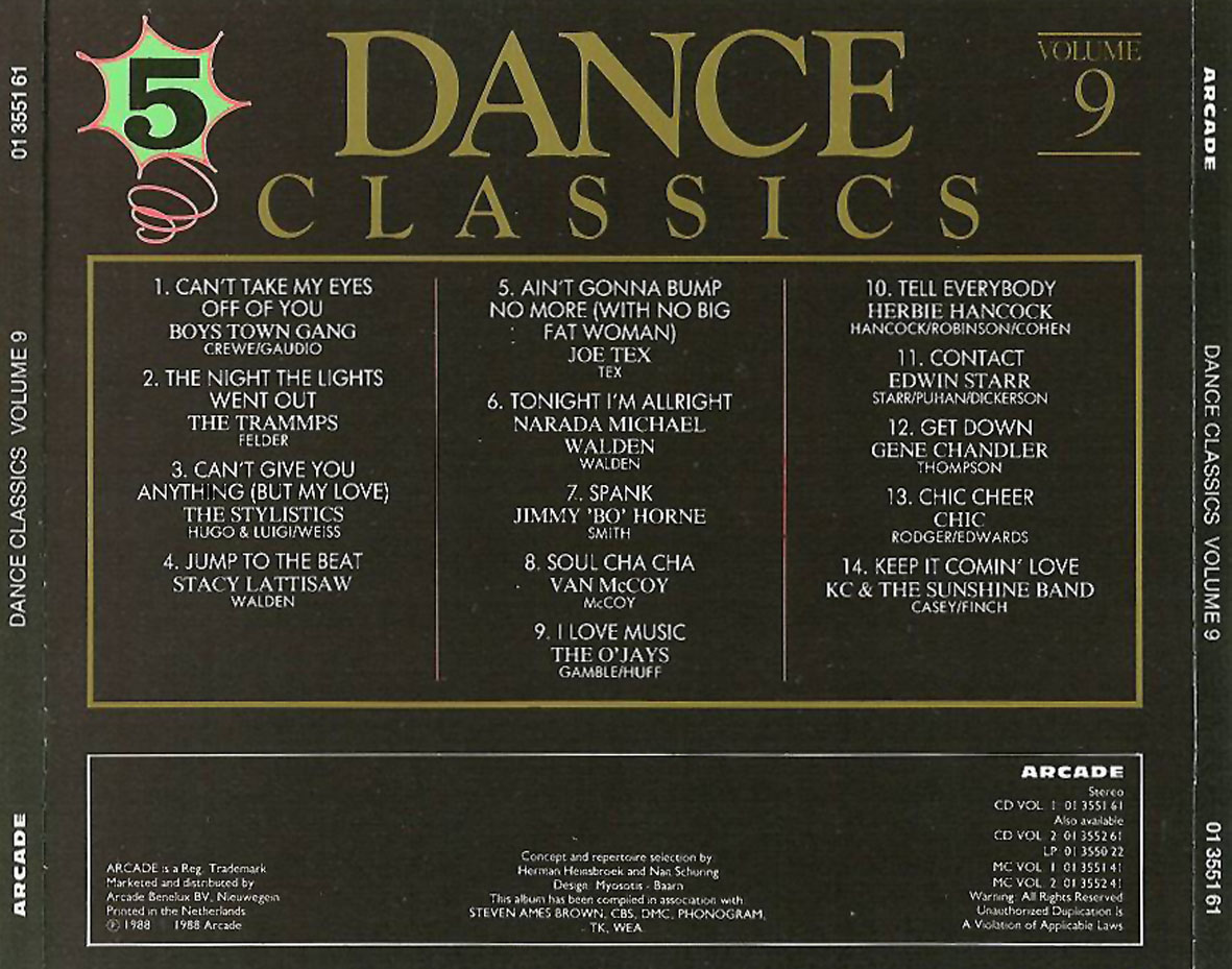 Cartula Trasera de Dance Classics Volume 9