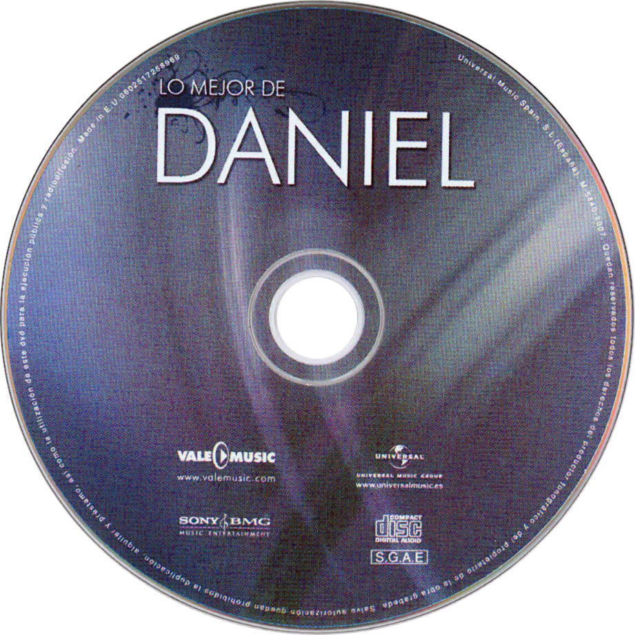 Cartula Cd de Daniel Zueras - Lo Mejor De Daniel