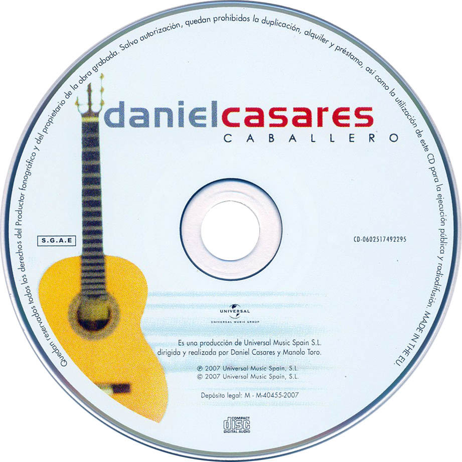 Cartula Cd de Daniel Casares - Caballero