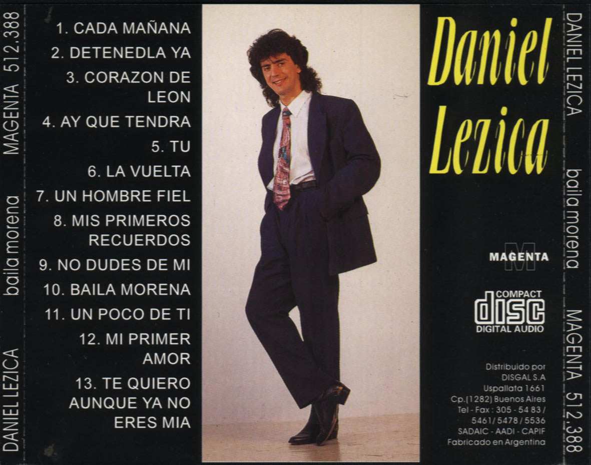 Cartula Trasera de Daniel Lezica - Baila Morena