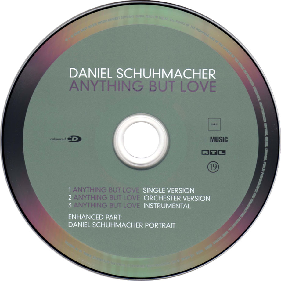 Cartula Cd de Daniel Schuhmacher - Anything But Love (Cd Single)
