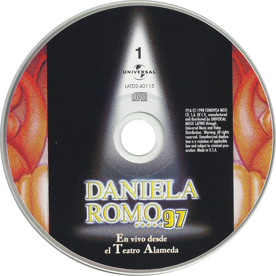 Cartula Cd1 de Daniela Romo - En Vivo Desde El Teatro Alameda