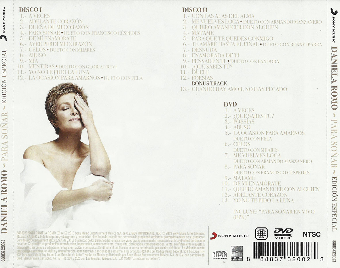 Car tula Trasera de Daniela Romo - Para So ar (Edicion Especial) - Portada