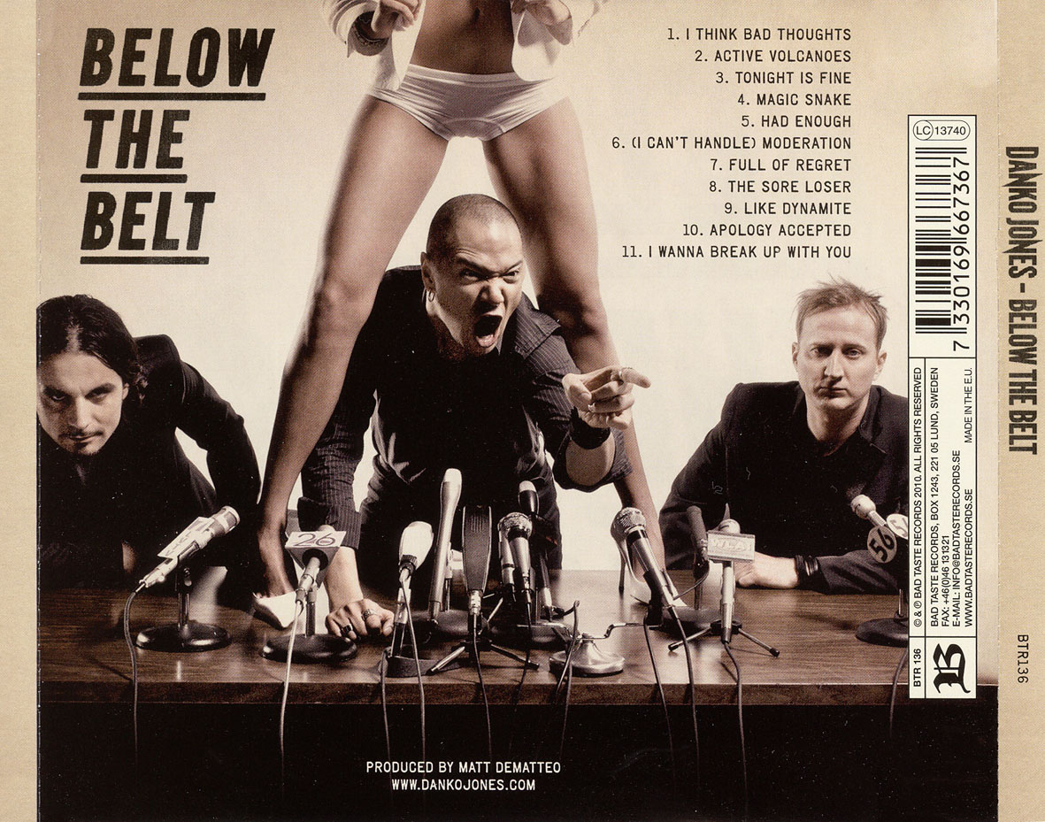 Cartula Trasera de Danko Jones - Below The Belt