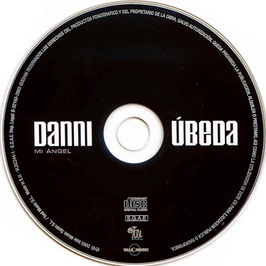 Cartula Cd de Danni Ubeda - Mi Angel