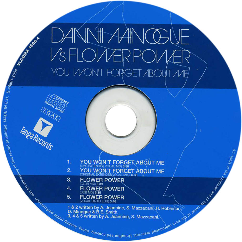 Cartula Cd de Dannii Minogue - You Won't Forget About Me (Cd Single) (5 Canciones)