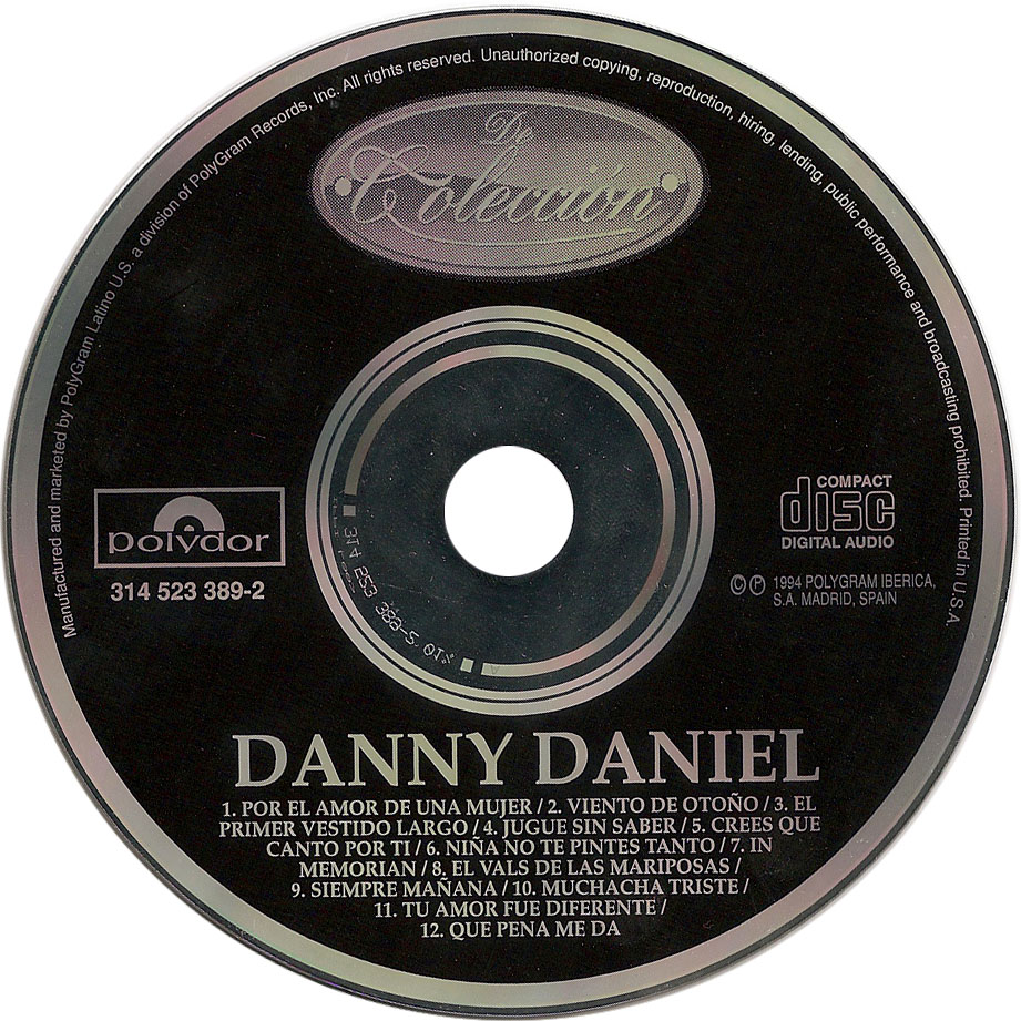 Cartula Cd de Danny Daniel - De Coleccion