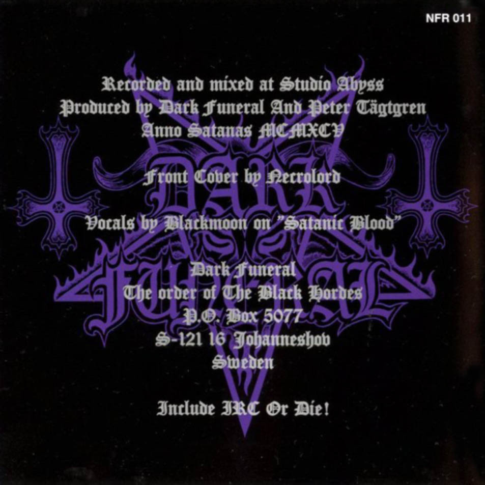 Cartula Interior Frontal de Dark Funeral - The Secrets Of The Black Arts