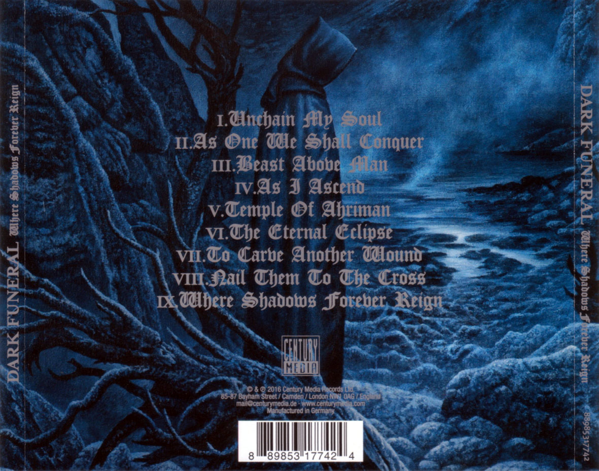 Cartula Trasera de Dark Funeral - Where Shadows Forever Reign