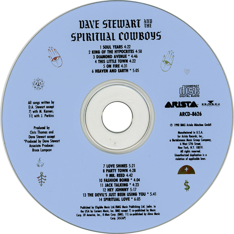 Cartula Cd de Dave Stewart & The Spiritual Cowboys - Dave Stewart & The Spiritual Cowboys
