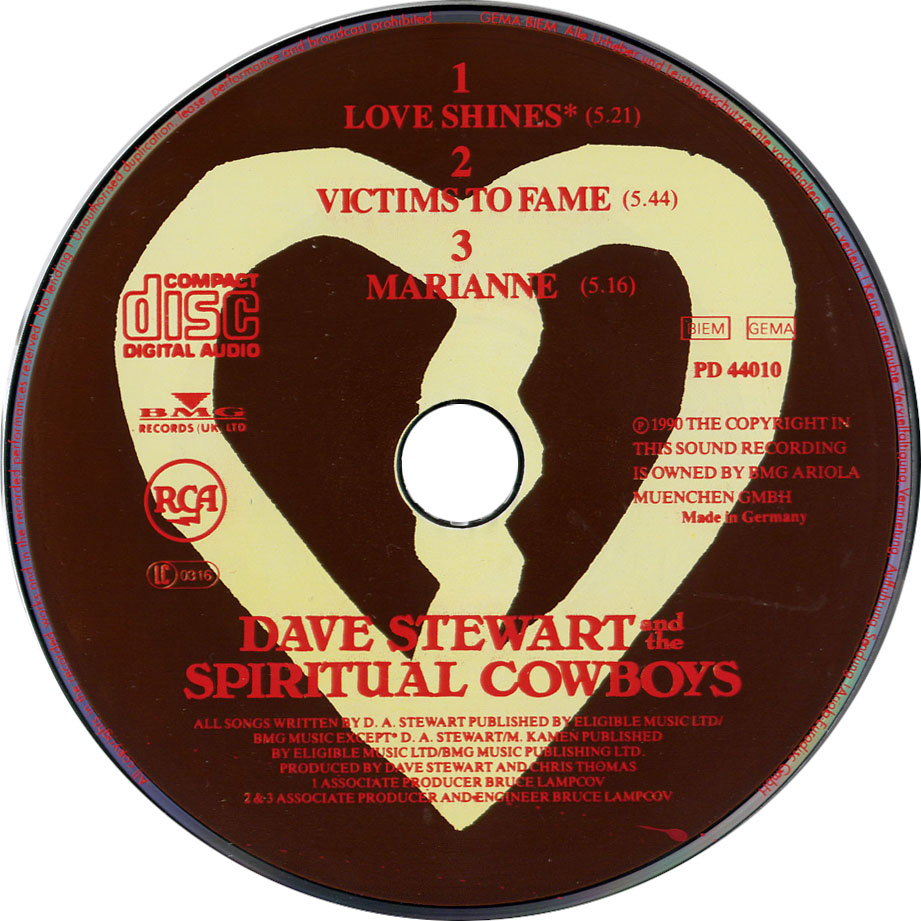 Cartula Cd de Dave Stewart & The Spiritual Cowboys - Love Shines (Cd Single)