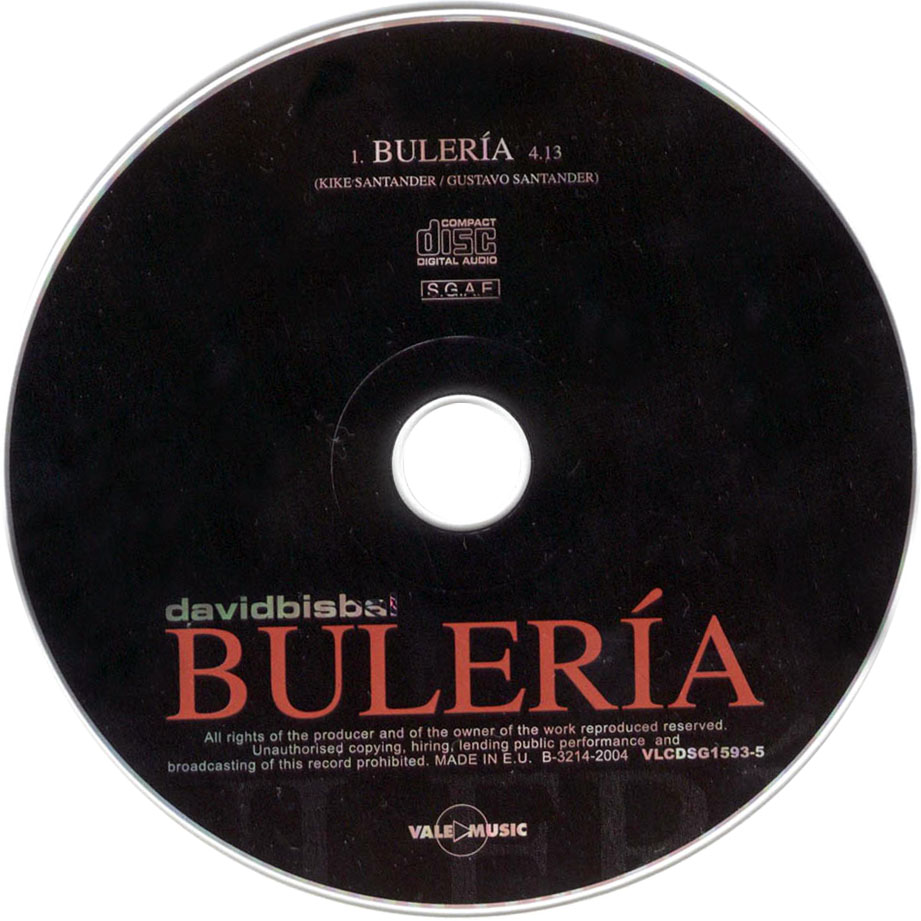 Cartula Cd de David Bisbal - Buleria (Cd Single)