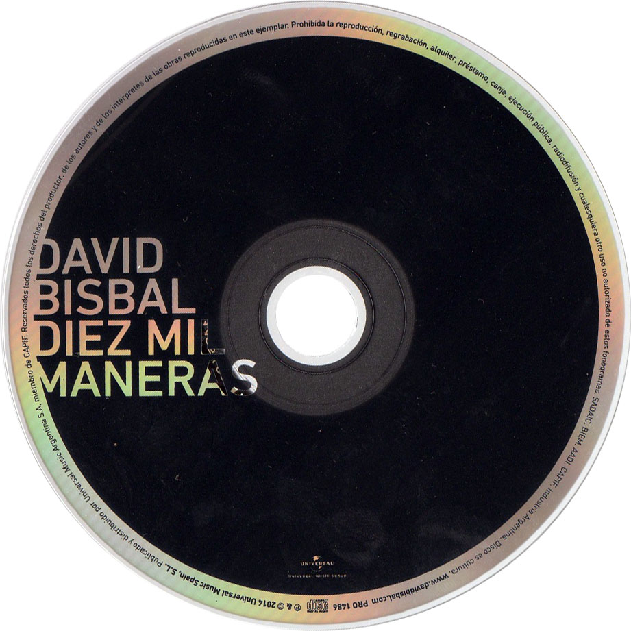 Cartula Cd de David Bisbal - Diez Mil Maneras (Cd Single)