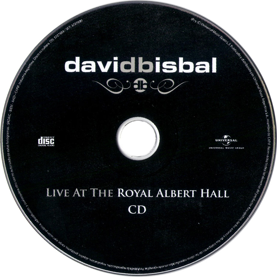 Cartula Cd de David Bisbal - Live At The Royal Albert Hall