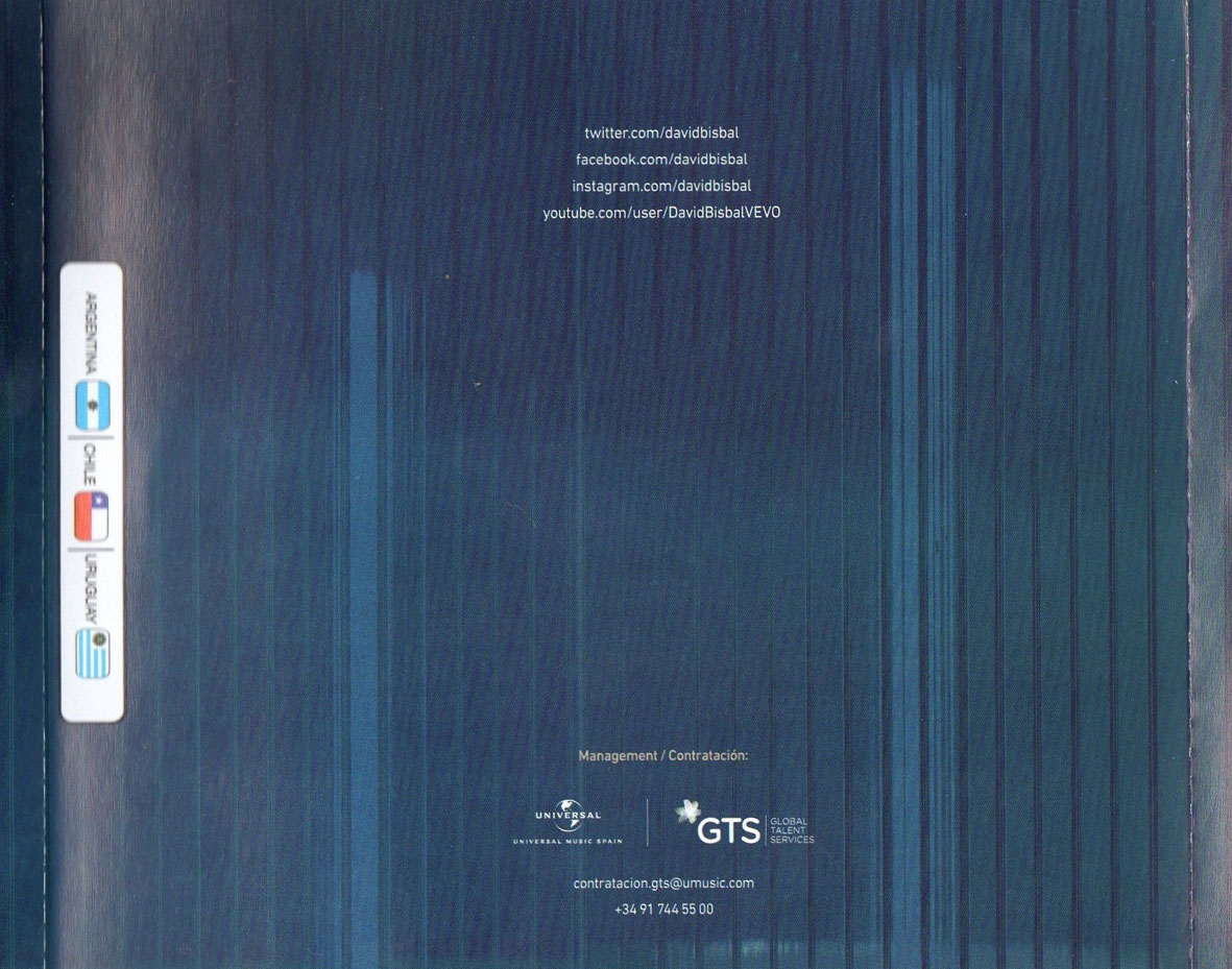 Cartula Interior Trasera de David Bisbal - Tu Y Yo (Edicion Deluxe)