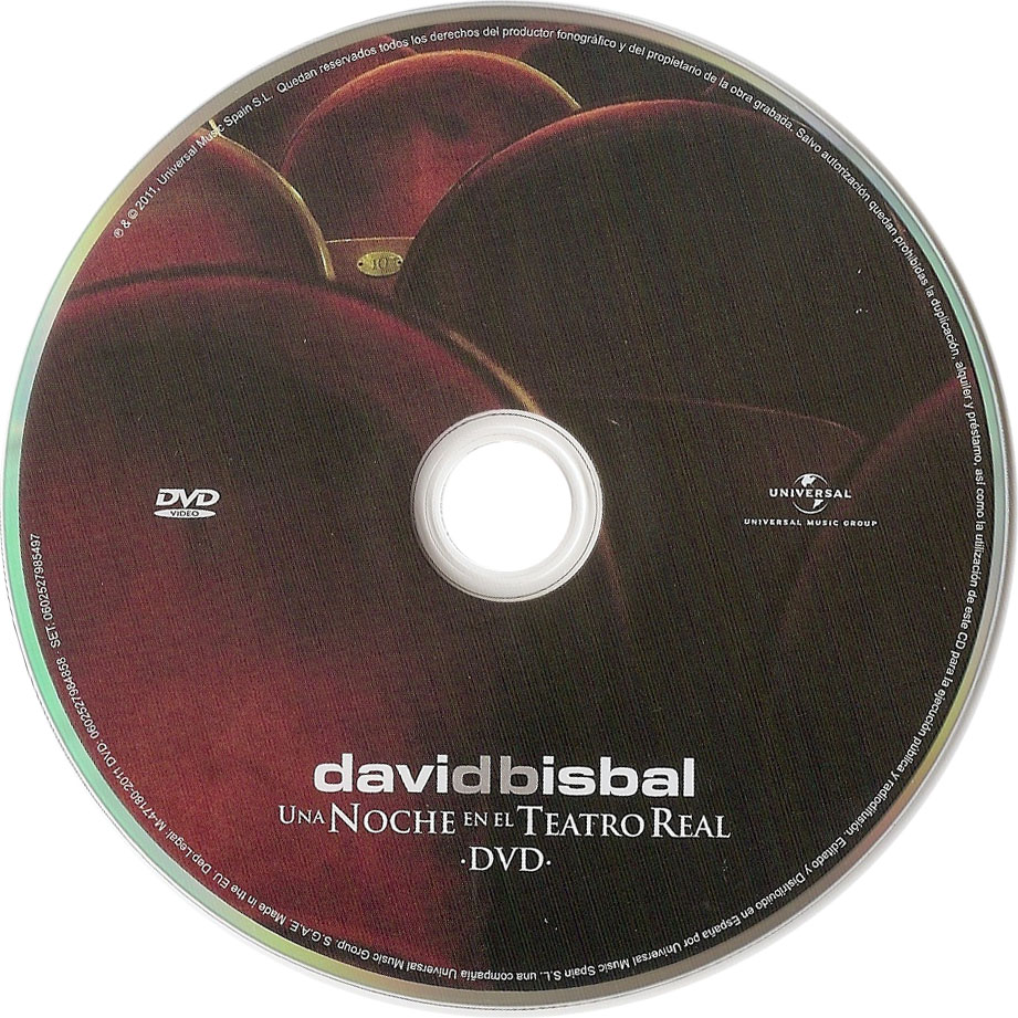 Cartula Dvd de David Bisbal - Una Noche En El Teatro Real