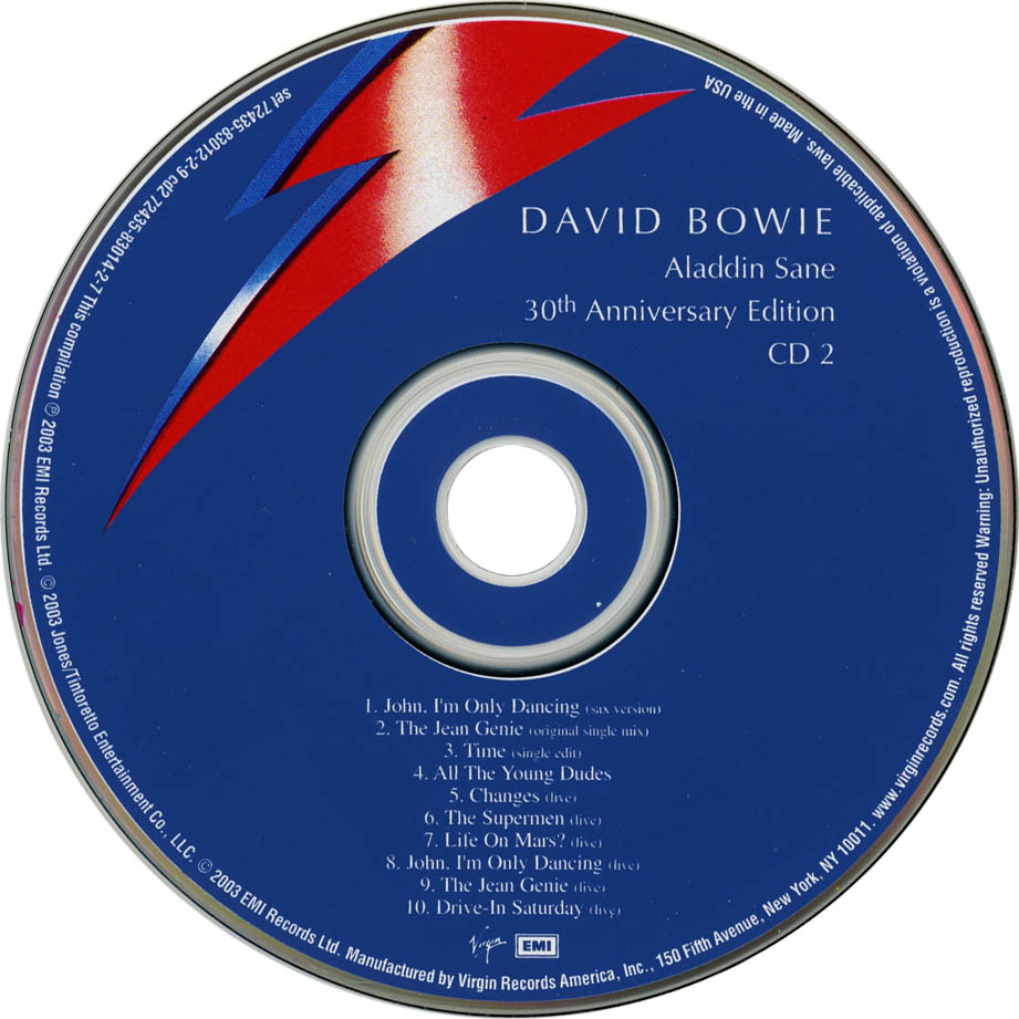Cartula Cd2 de David Bowie - Aladdin Sane (30th Anniversary Edition)