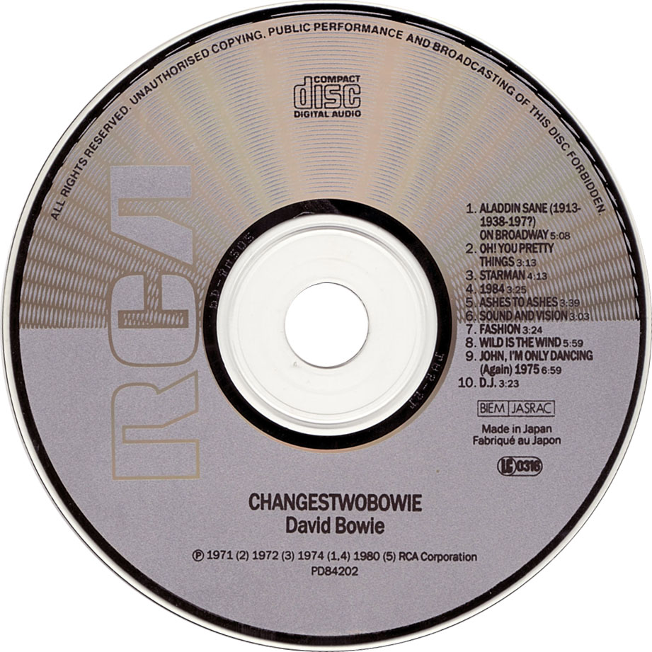 Cartula Cd de David Bowie - Changestwobowie
