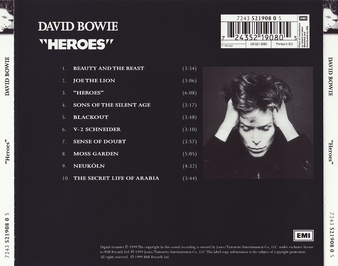 Cartula Trasera de David Bowie - Heroes