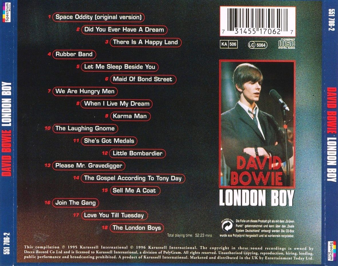 Cartula Trasera de David Bowie - London Boy