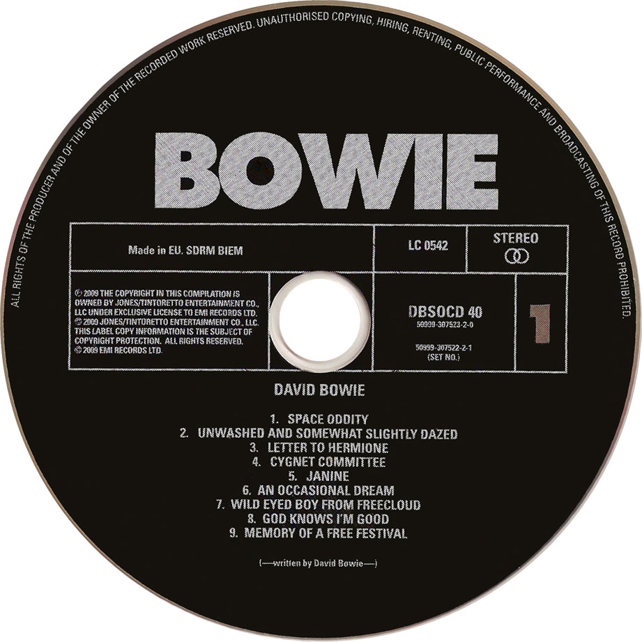 Cartula Cd1 de David Bowie - Space Oddity (40th Anniversary Edition)