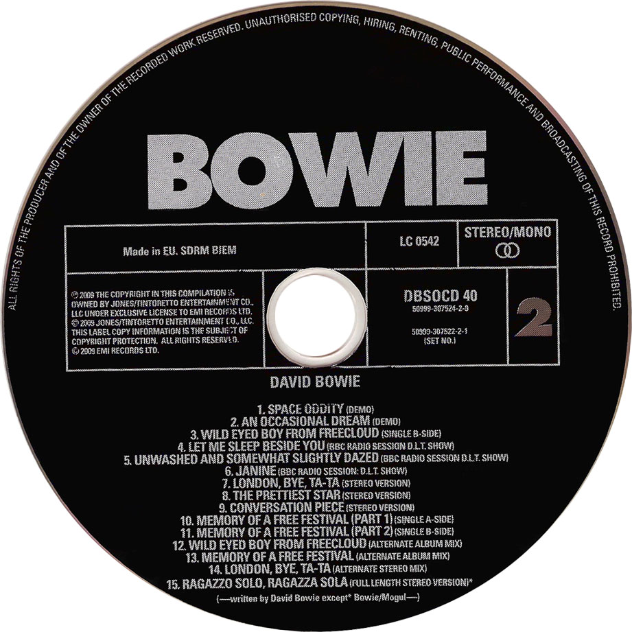 Cartula Cd2 de David Bowie - Space Oddity (40th Anniversary Edition)